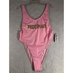 Dippin Daisy's Swimsuit Women's Size XL Pink Gold Bridesmaid One Piece‎ NWT